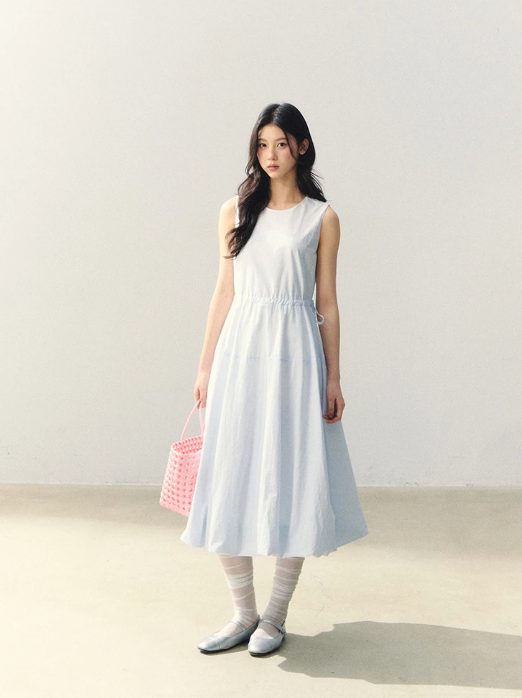 Light blue sleeveless adjustable tank dress – Canstoregirls