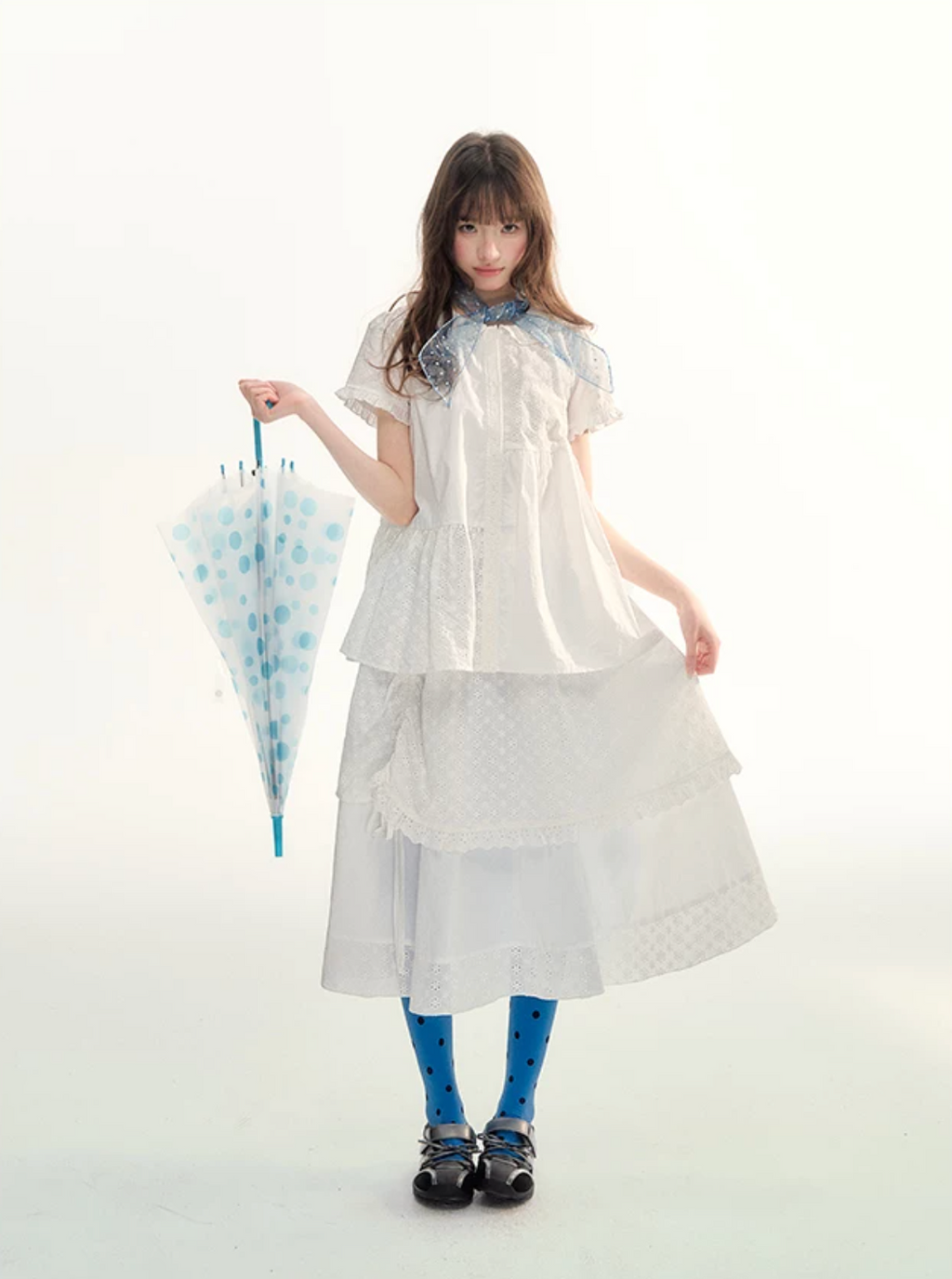 Embroidered doll top and skirt set