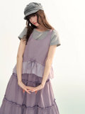 Plaid vest and pleated skirt set