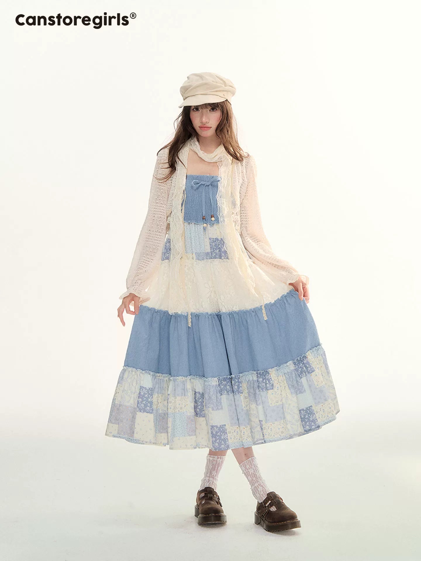blue dress windsor Girls: The Windsor Light Blue Scalloped Babydoll Dress – Shop the Mint