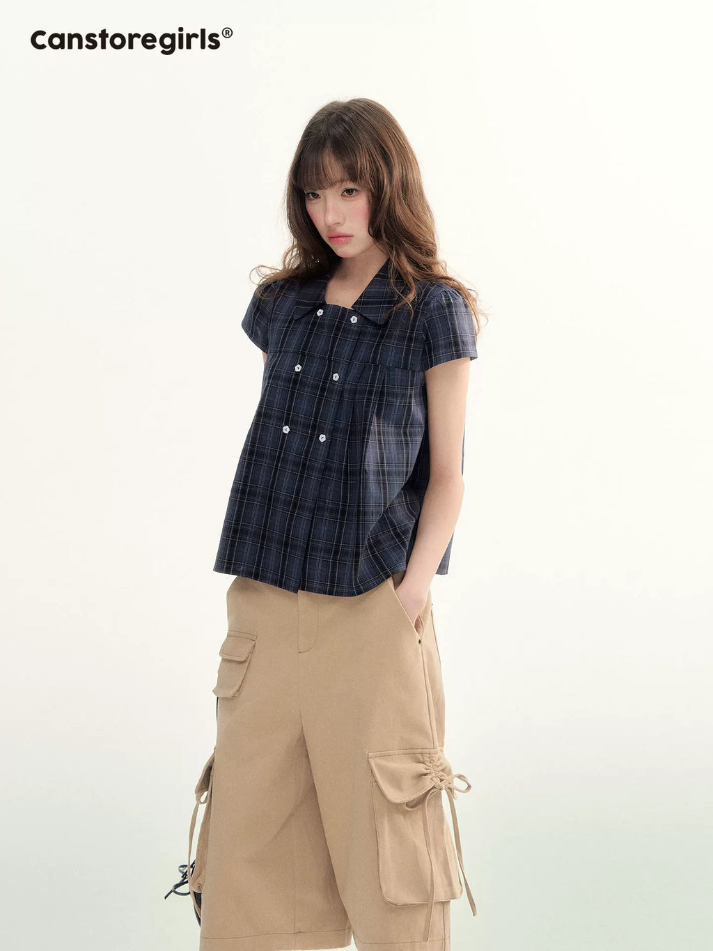 Plaid short sleeve top