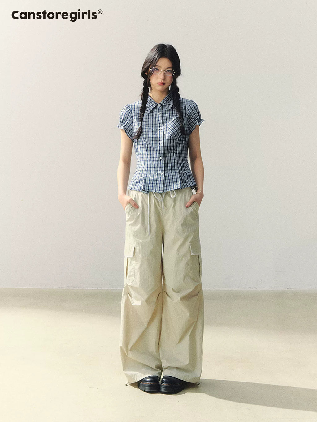 Plaid fitted waist t-shirt