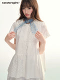 Embroidered doll top and skirt set