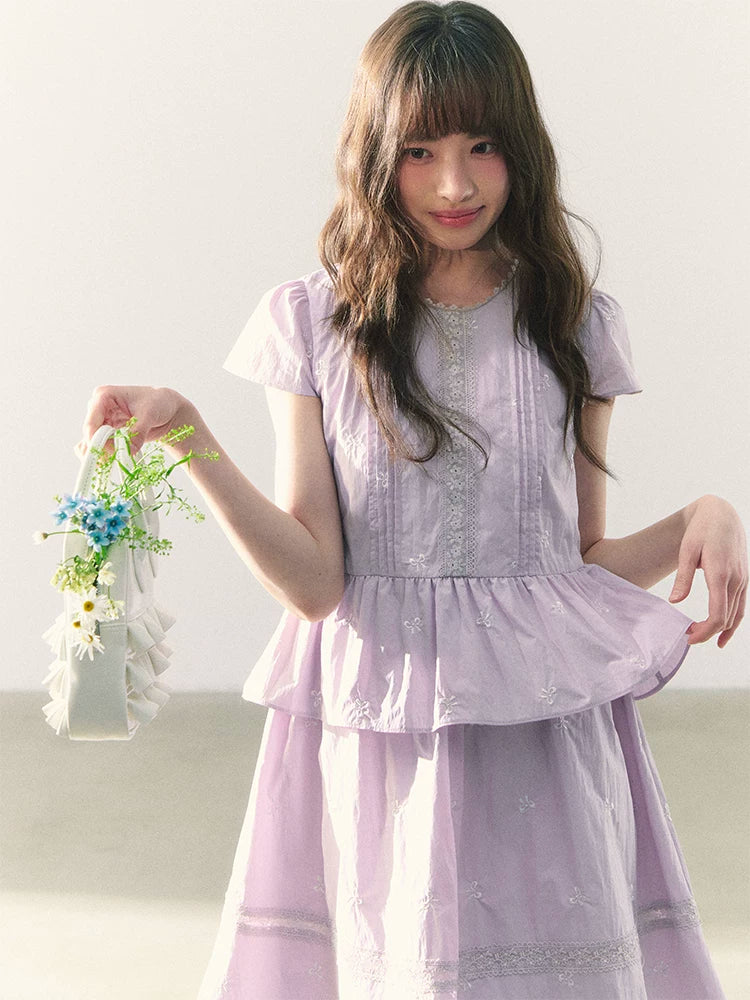 doll dress short Light purple short sleeve doll dress – Canstoregirls