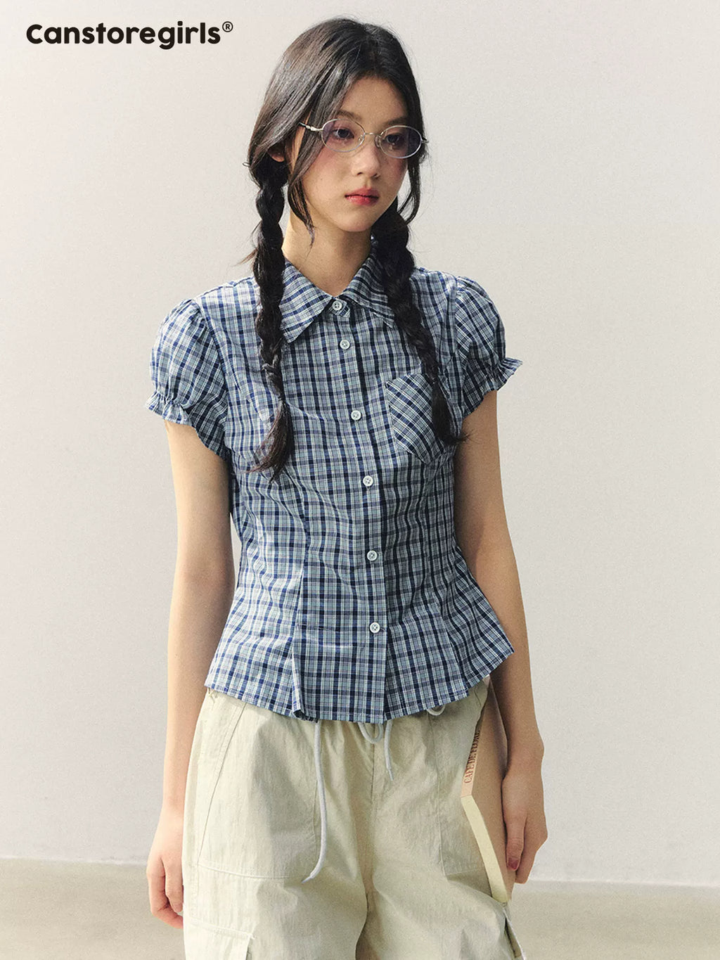 Plaid fitted waist t-shirt