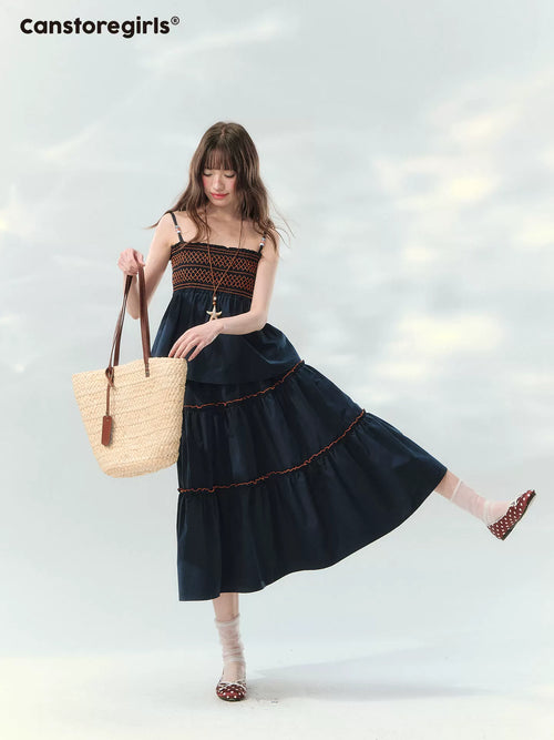 Embroidered beaded camisole and skirt set